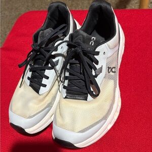 On Running Athletic Shoes - Black, White, Cream Women Size W7.5